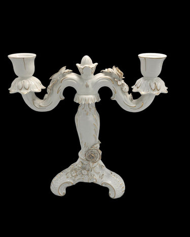 Vintage Dresden Von Schierholz Porcelain Hand Painted Candelabara Germany 9